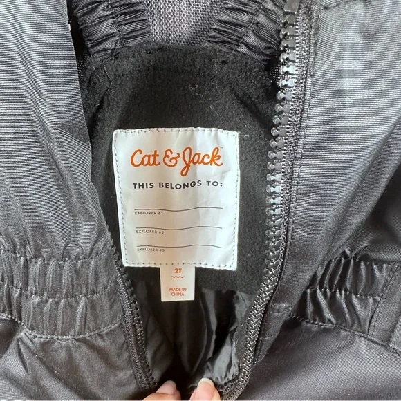 Cat & Jack Kids Black Snow Bib Overalls Size 2T - Picture 5 of 8